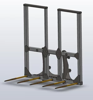 5 Spear Tall Bale Fork Volvo 120/HI-VIZ